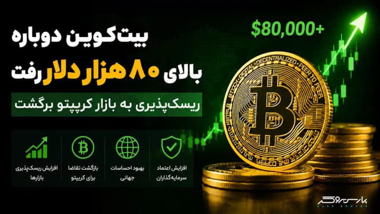 بیتکوین دوباره بالای ۸۰ هزار دلار رفت؛ ریسکپذیری به بازار کریپتو برگشت